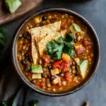 Vegetarian Lentil Tortilla Soup