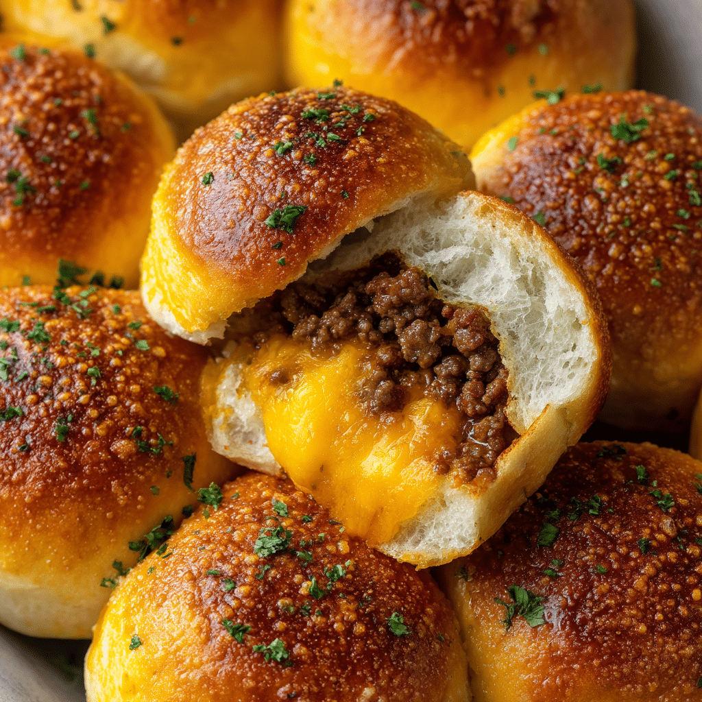 Garlic Parmesan Cheeseburger Bombs – Easy Snack Recipe