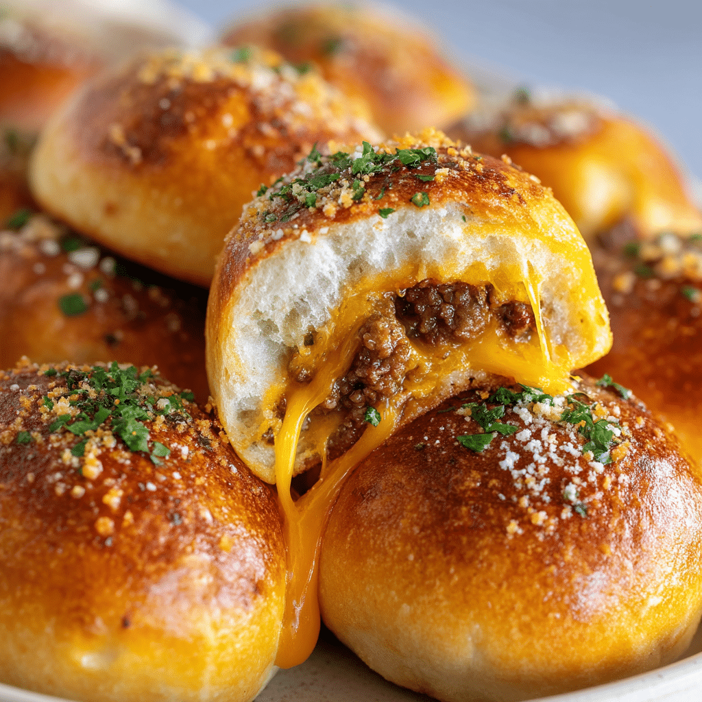 Garlic Parmesan Cheeseburger Bombs – Easy Snack Recipe