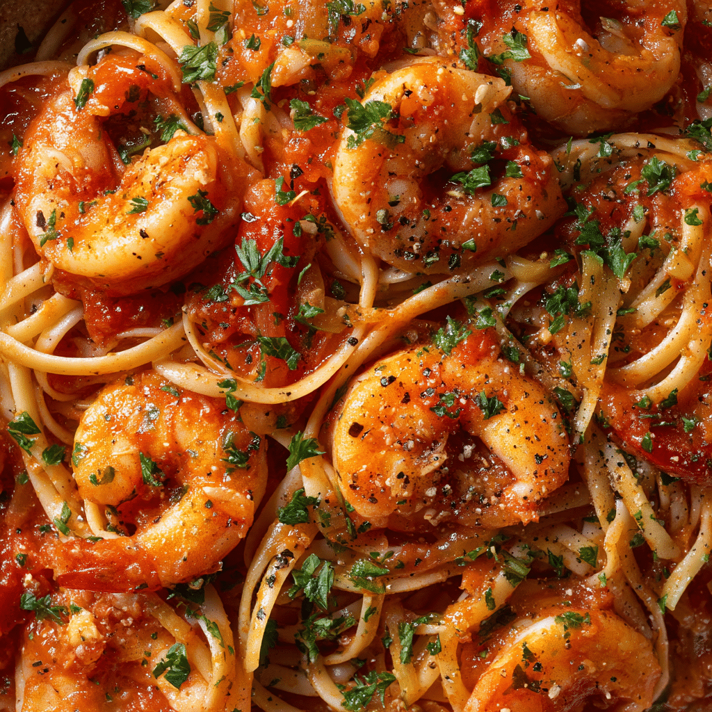 Spicy Shrimp Fra Diavolo with Linguine