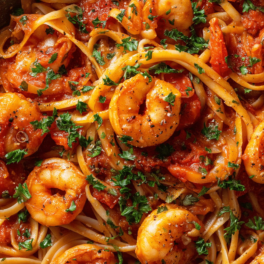 Spicy Shrimp Fra Diavolo with Linguine