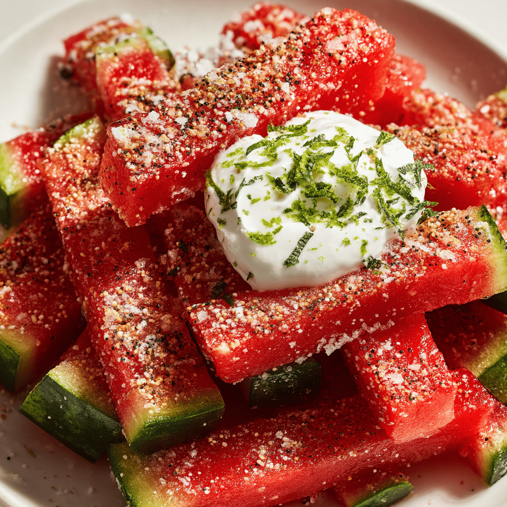 Watermelon Fries with Coconut Lime Dip
