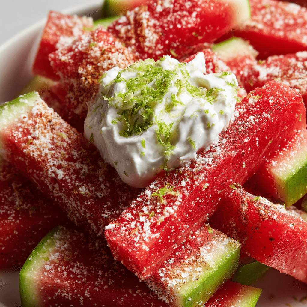Watermelon Fries with Coconut Lime Dip