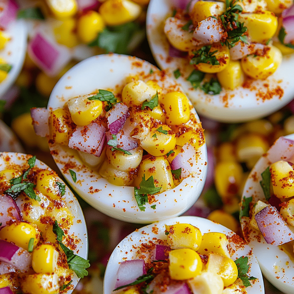 Mexican Street Corn Deviled Eggs