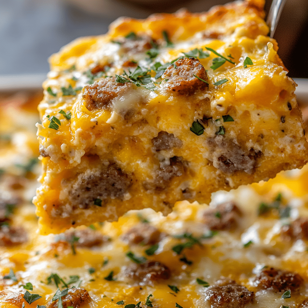Savory Breakfast Sausage and Cheese Casserole Recipe