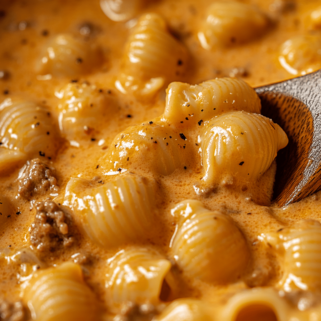 Creamy Beef and Shells