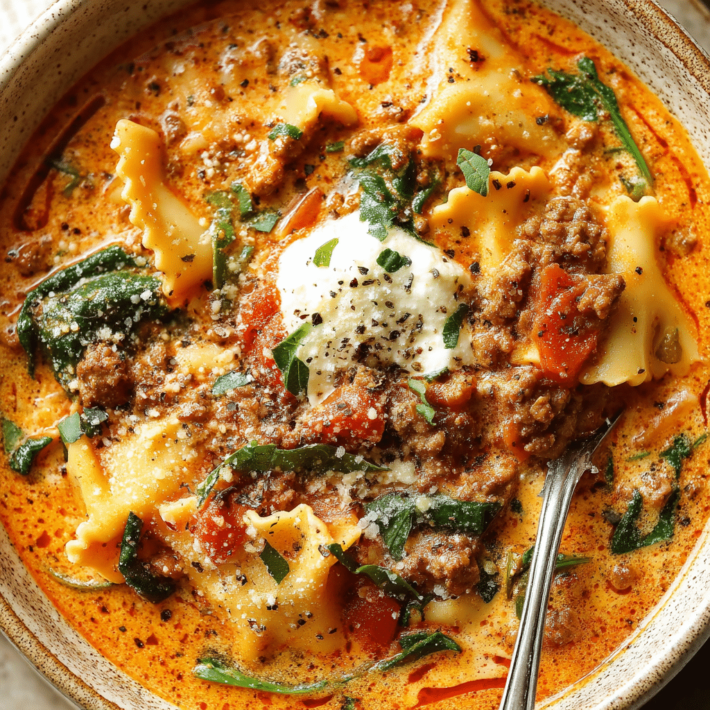 Easy Creamy Lasagna Soup