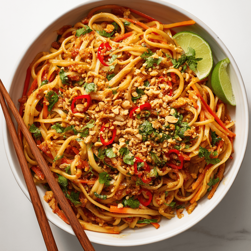 Easy Spicy Chicken Pad Thai