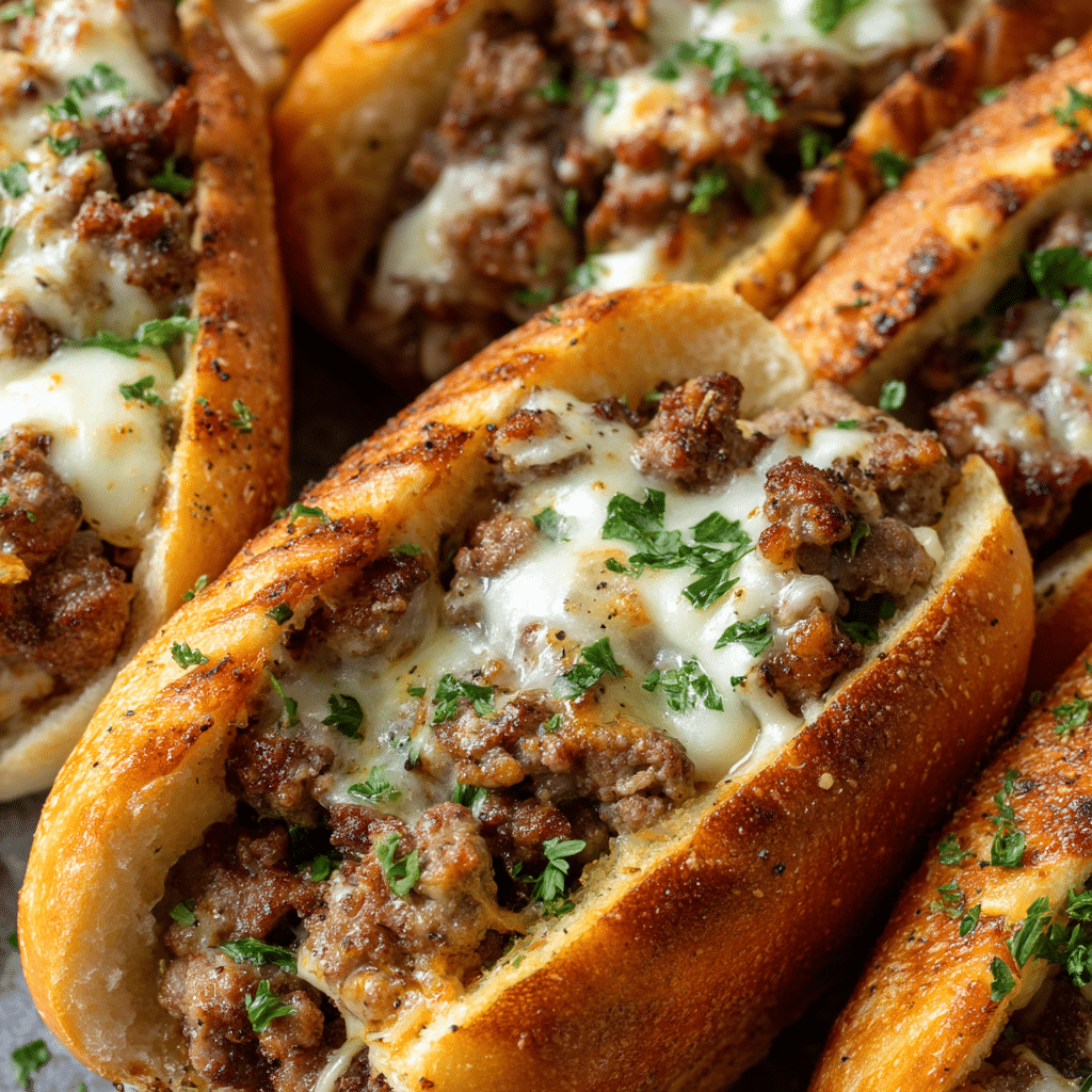 Philly Cheesesteak Garlic Bread