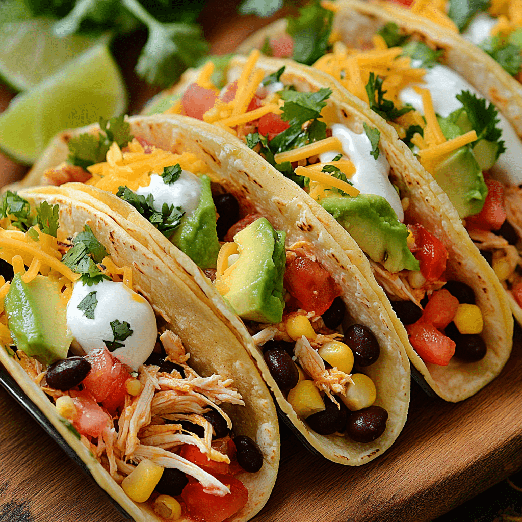 Southwestern Crockpot Chicken Tacos