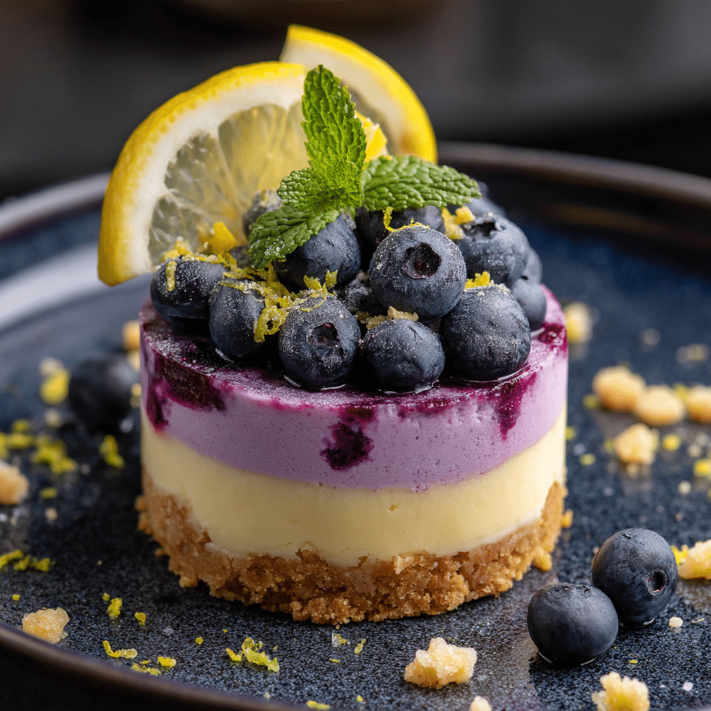 Lemon Blueberry Mousse Cake