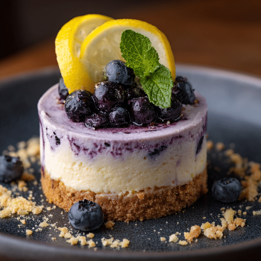 Lemon Blueberry Mousse Cake