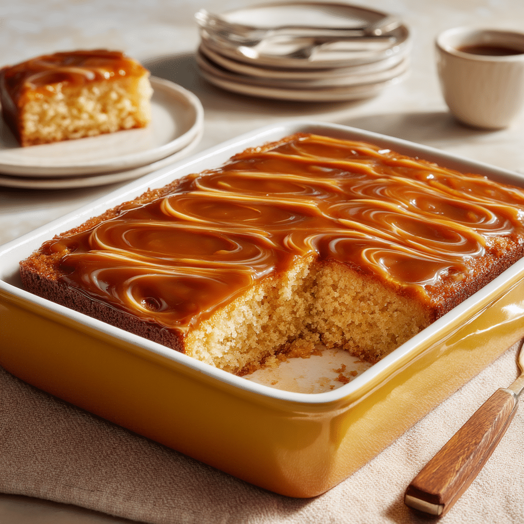 Tres Leches Cake with Dulce de Leche Glaze