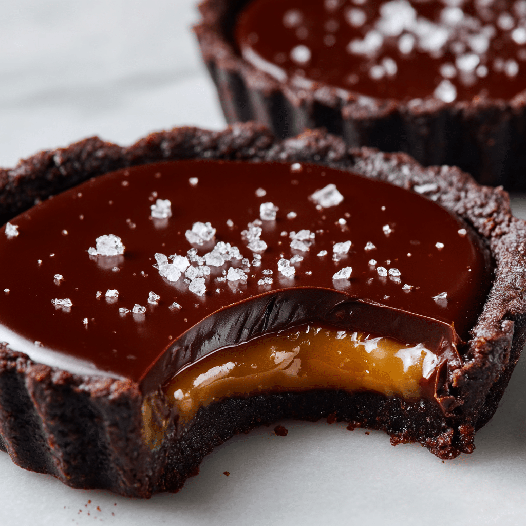 Easy Chocolate Salted Caramel Tarts