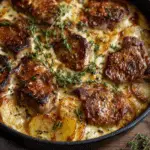 Smothered Pork Chop and Scalloped Potato Casserole