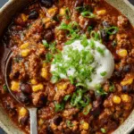 High Protein Chili {Kid-friendly, Slow Cooker}