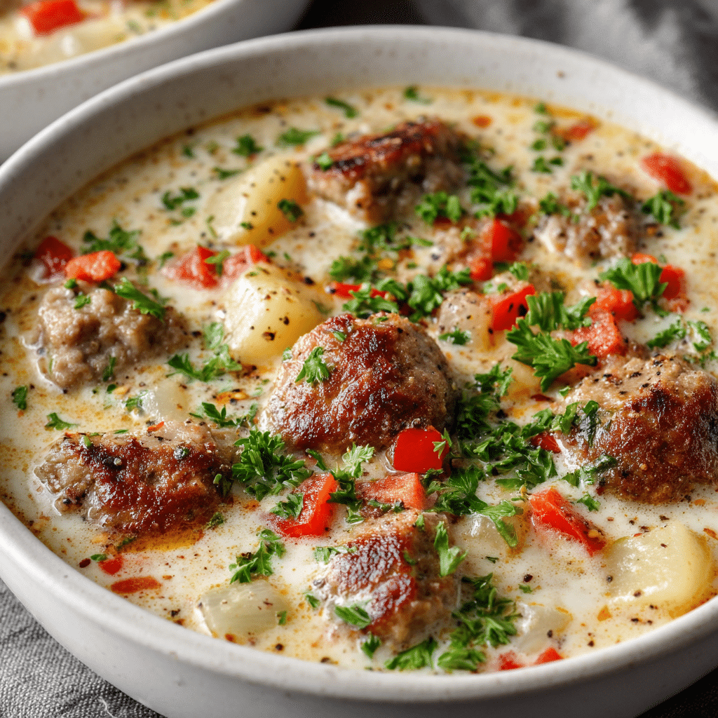 Creamy Parmesan Italian Sausage Soup