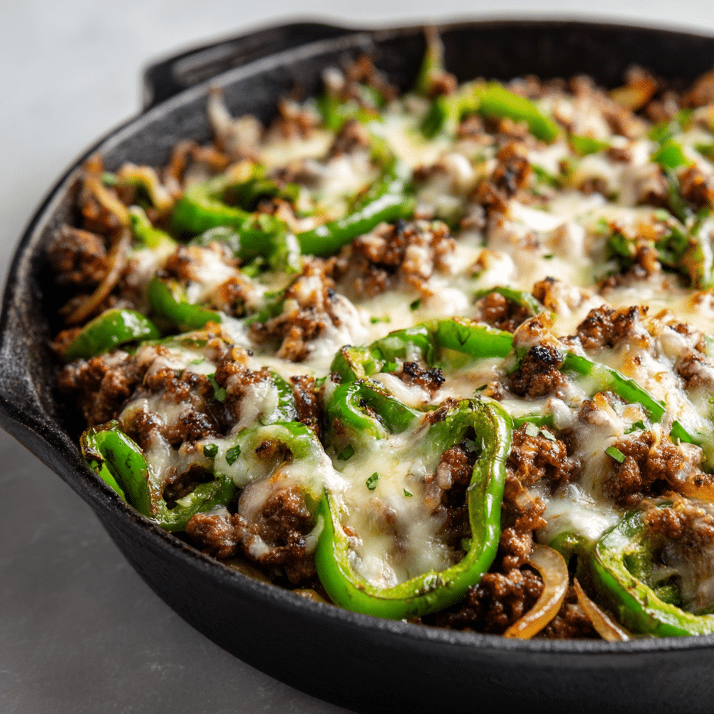 Philly Cheese Beef Skillet
