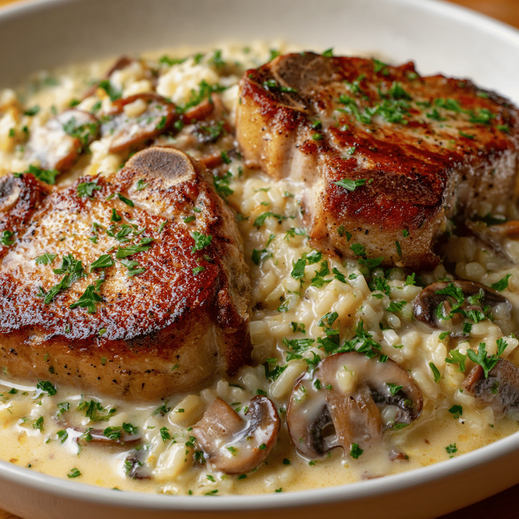 Baked Pork Chops & Rice