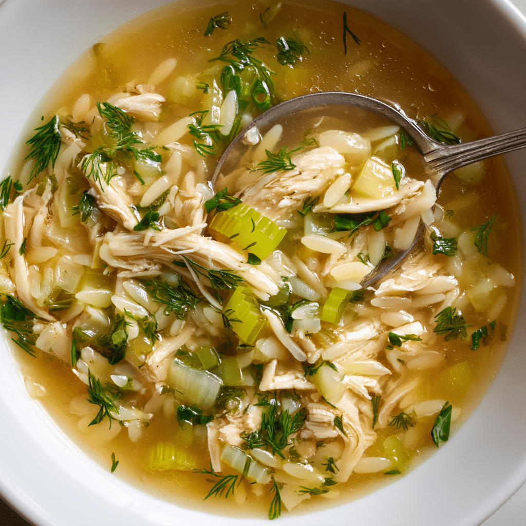 Lemony Chicken and Orzo Soup