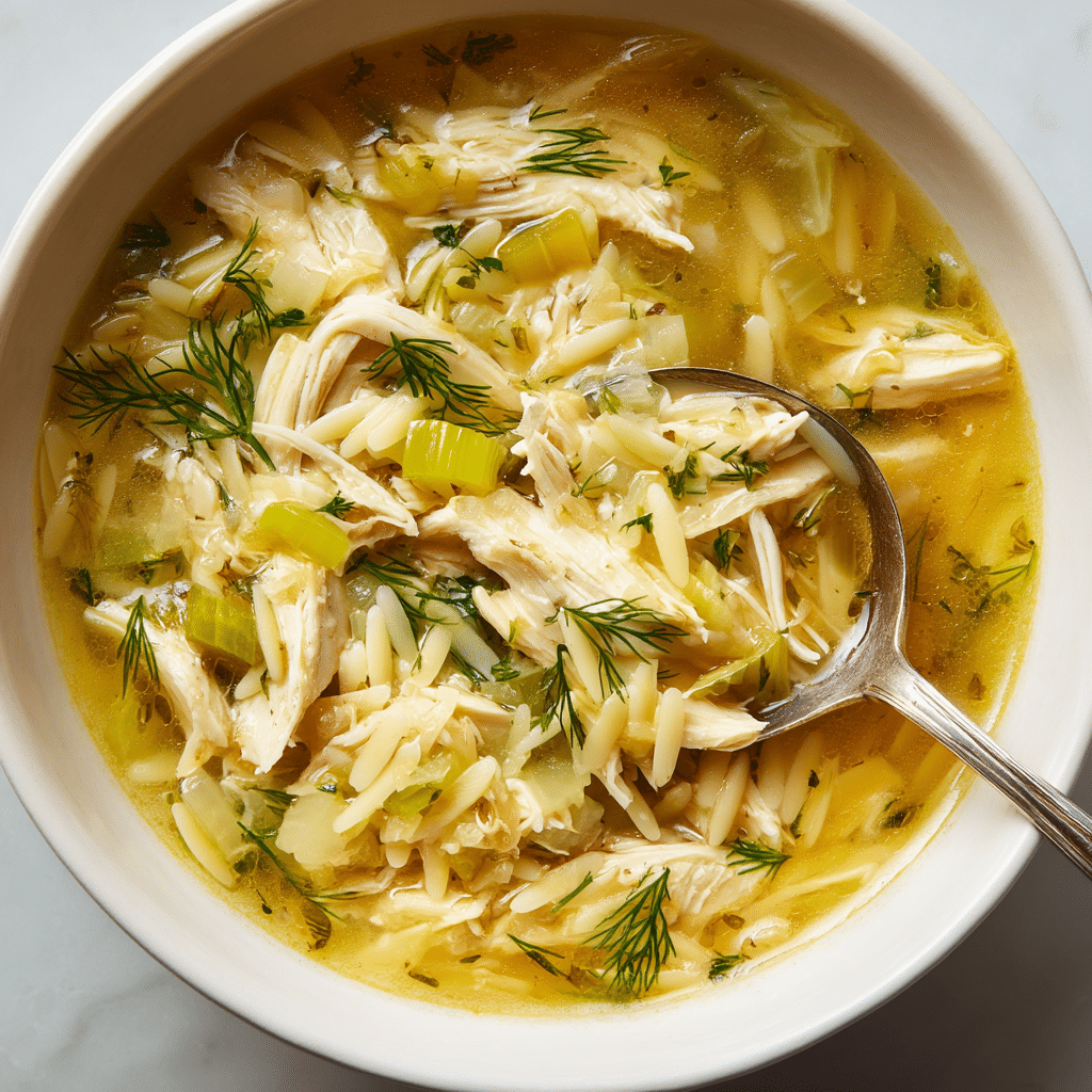 Lemony Chicken and Orzo Soup