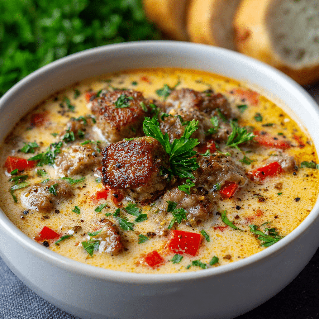 Creamy Parmesan Italian Sausage Soup