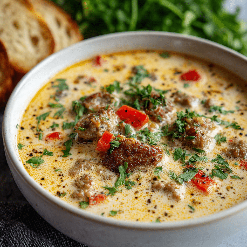 Creamy Parmesan Italian Sausage Soup