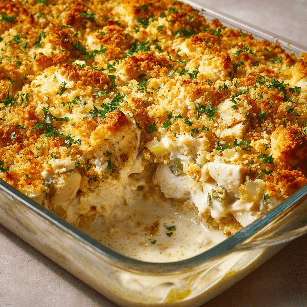 Best Baked Chicken and Stuffing Casserole