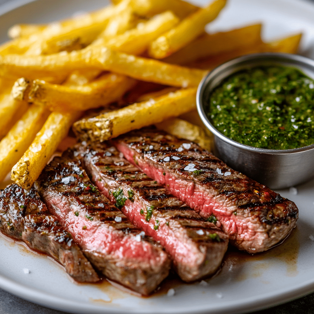 Steak Frites with Herb Mustard