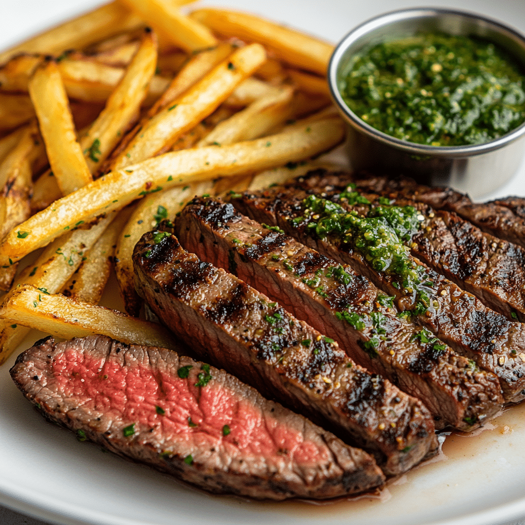Steak Frites with Herb Mustard