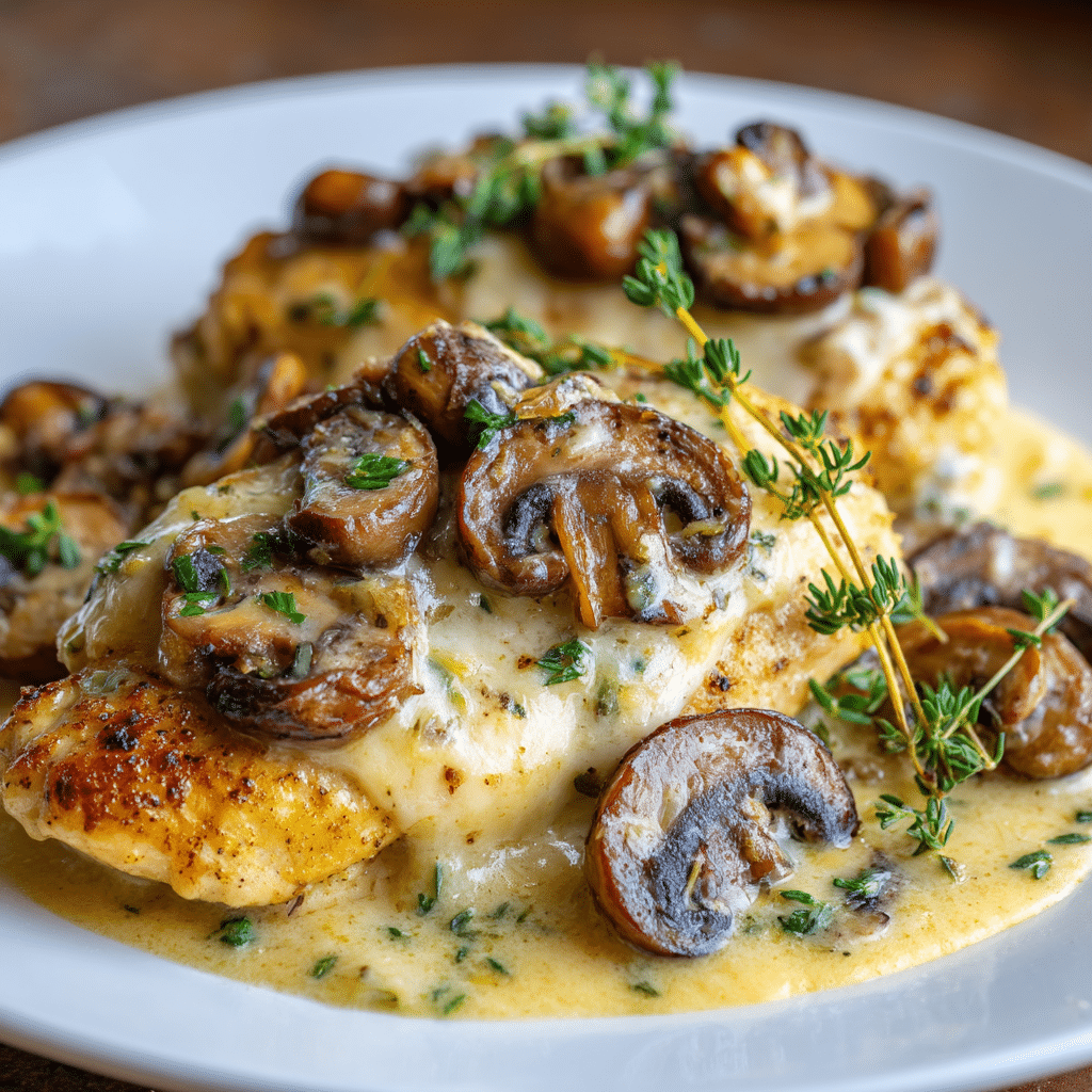 Creamy Mushroom Asiago Chicken