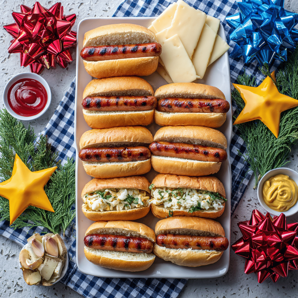 Red White and Blue Hot Dog Charcuterie Board