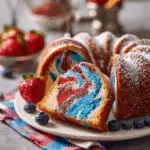 Red White & Blue Marble Cake