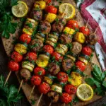 Chicken Sausage Skewers with Vegetables