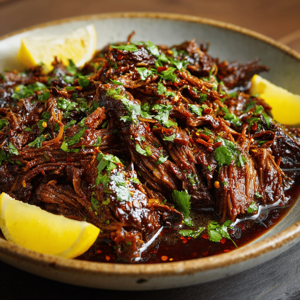 Sweet & Savory Caramelized Pulled Beef Brisket