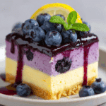 Blueberry and Lemon Japanese Cheesecake