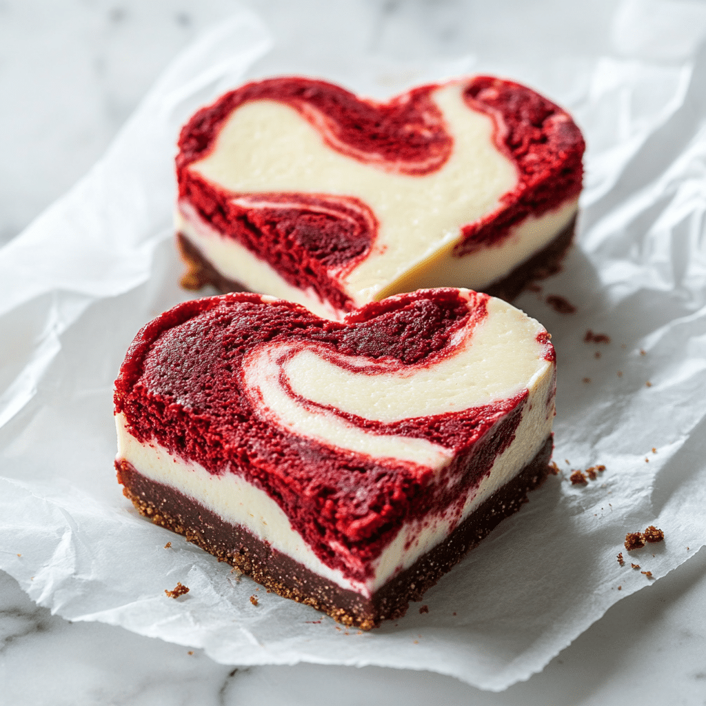 Delicious Heart-Shaped Red Velvet Cheesecake