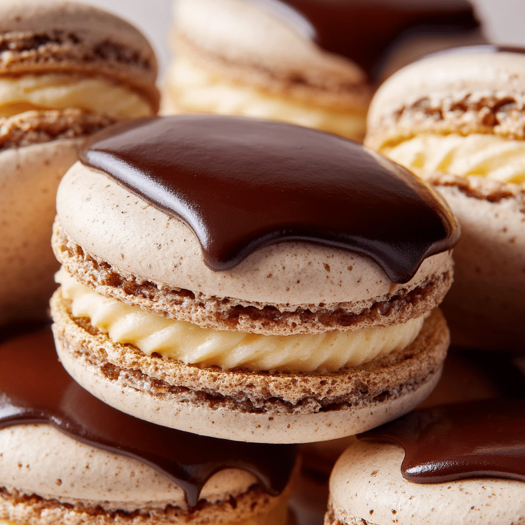 Boston Creme Pie Macarons
