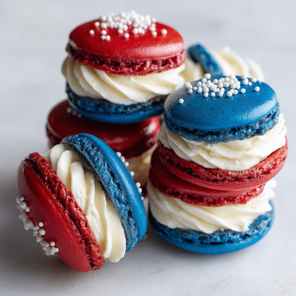 4th of July Macarons
