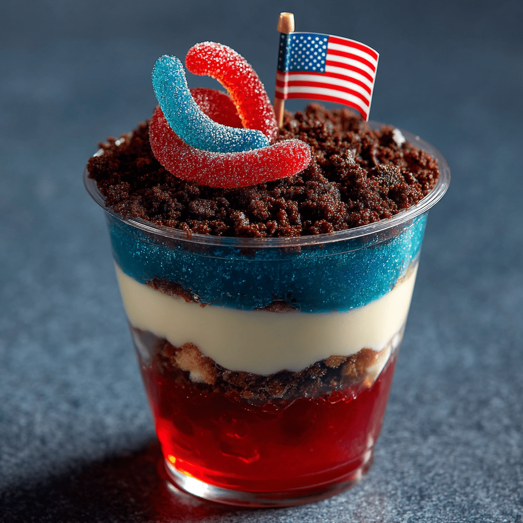 Red, White and Blue Dirt Cups