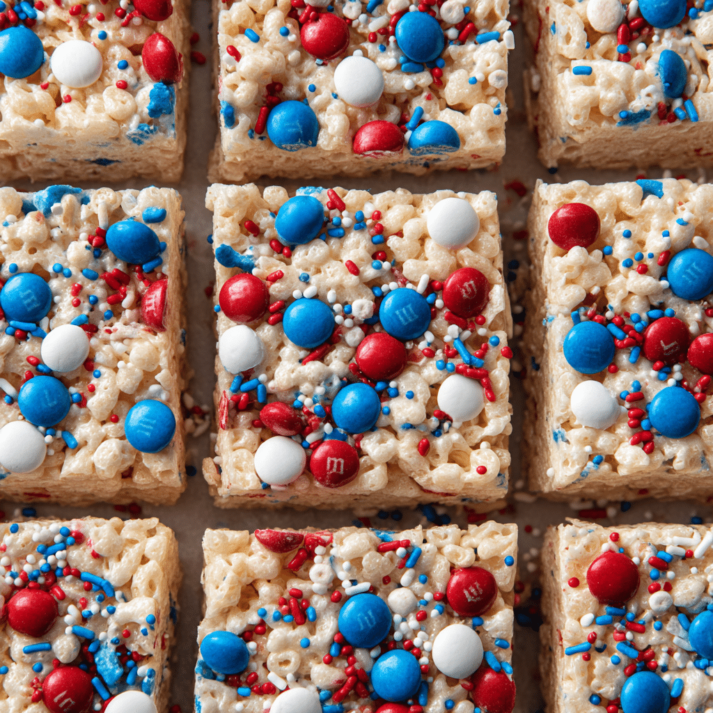 Red White and Blue Rice Krispie Treats