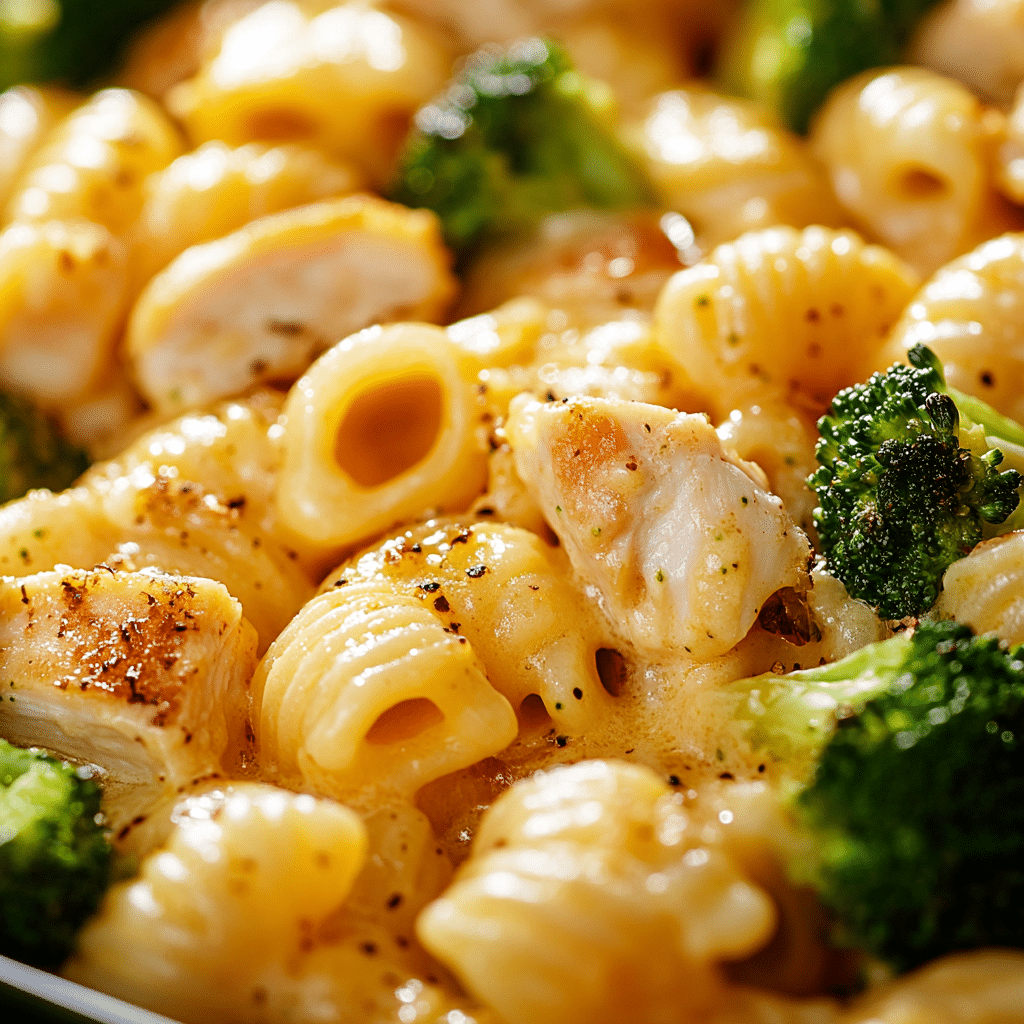 Broccoli Cheddar Mac and Cheese with Chicken