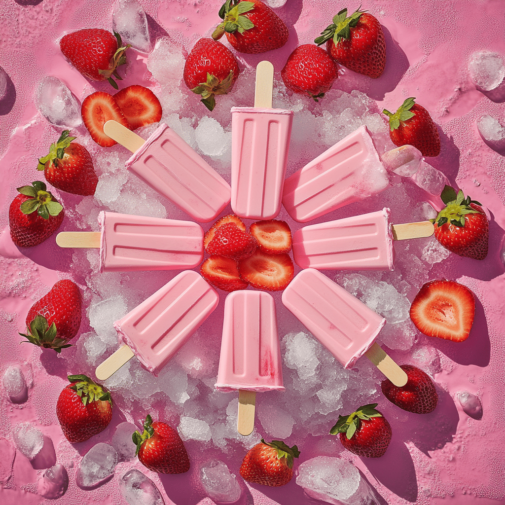 Strawberry Popsicles for Kids