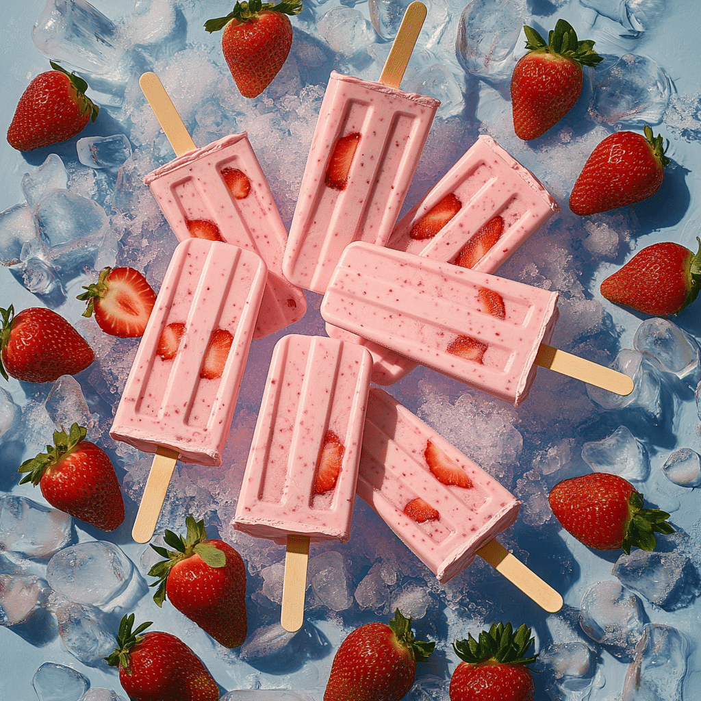 Strawberry Popsicles for Kids
