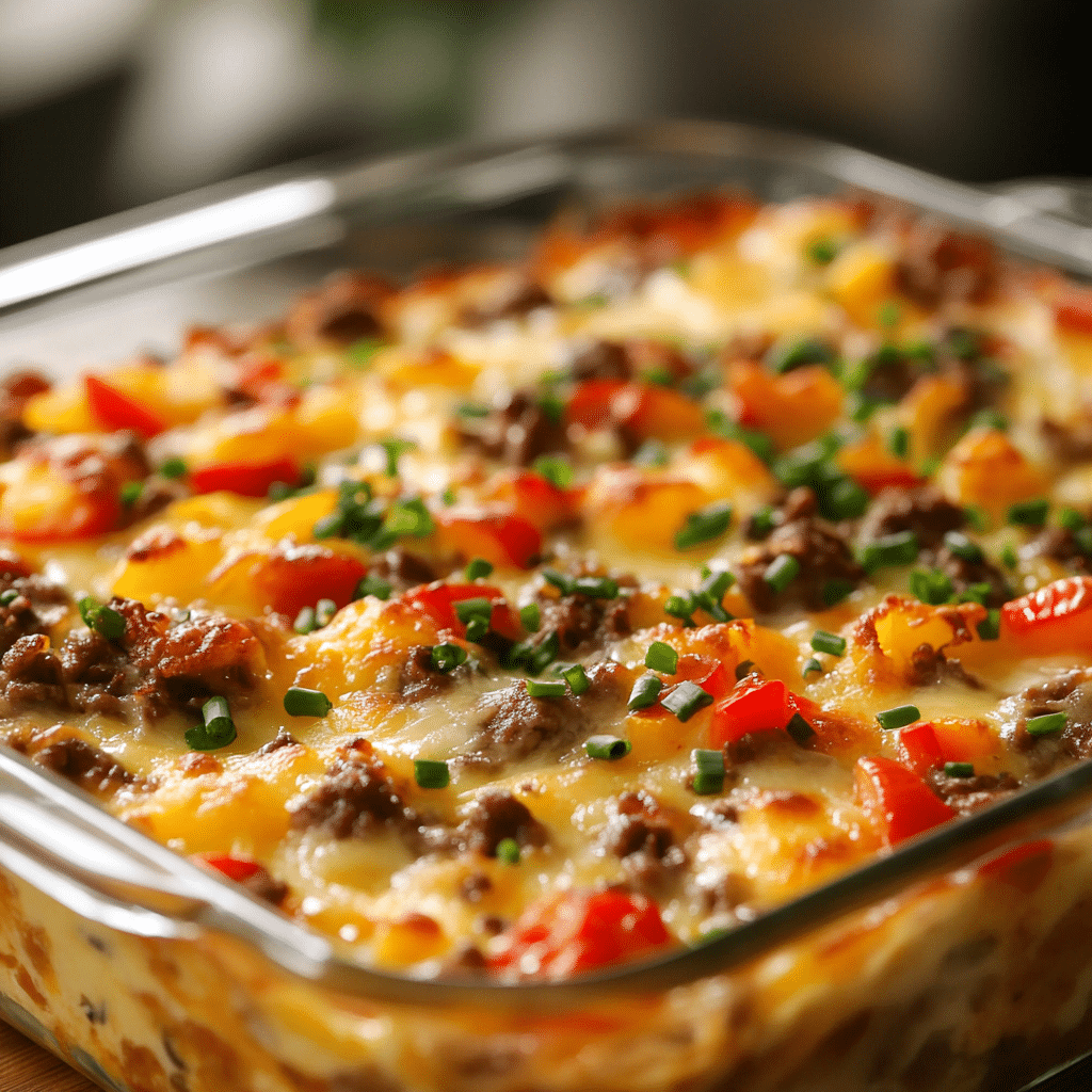Easy Philly Cheese Steak Casserole Recipe