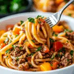 Crockpot Taco Spaghetti