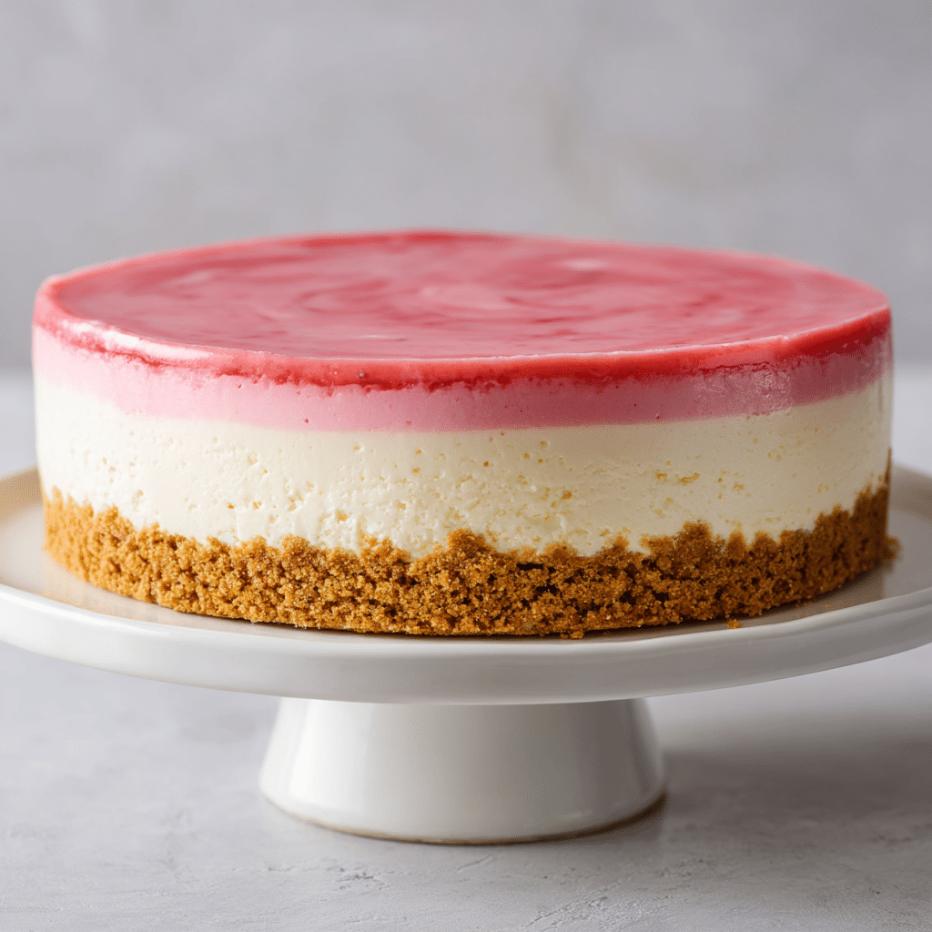 No Bake Rhubarb Cheesecake