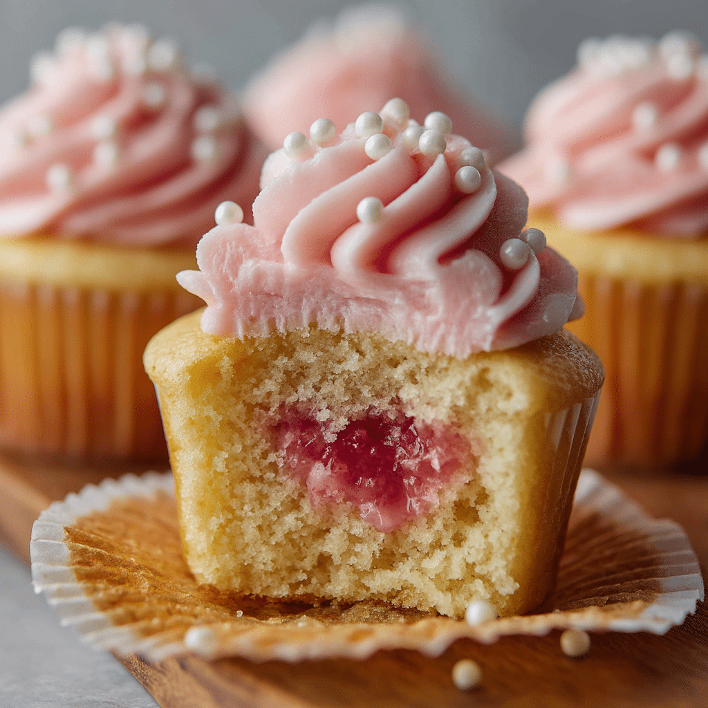 Rhubarb Honey Cupcakes