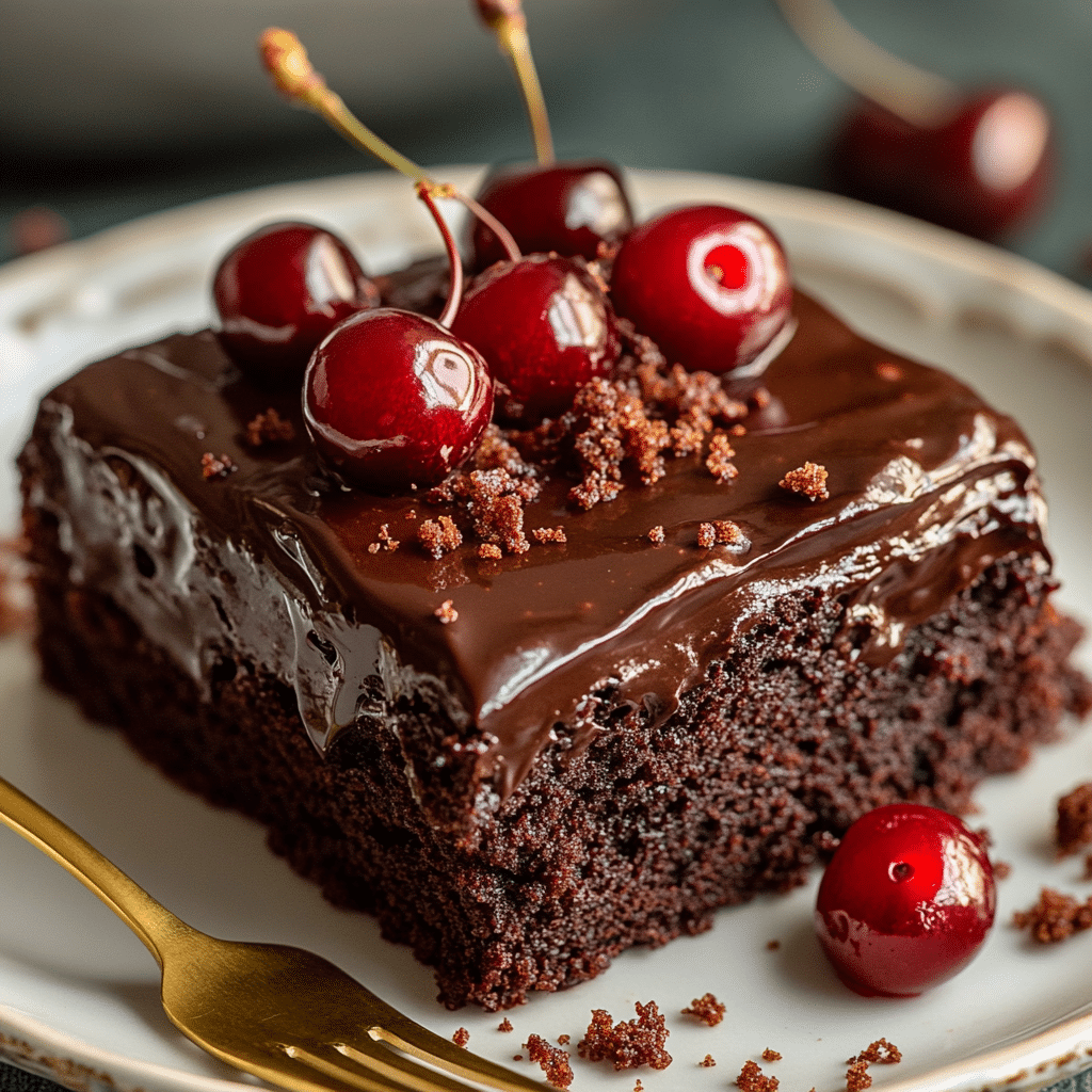 Triple Chocolate Cherry Cake