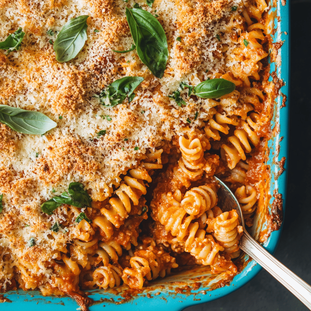 Chicken Parmesan Pasta Casserole